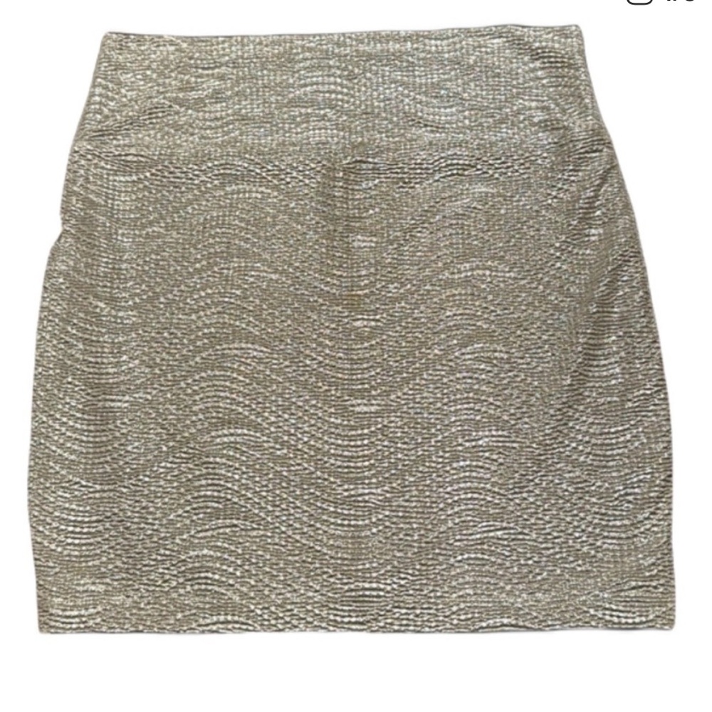 Decree Shimmering Gold Mini Skirt